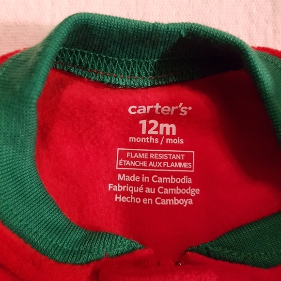 Carter's blanket fleece sleeper 12 months red - Picture 4 of 5